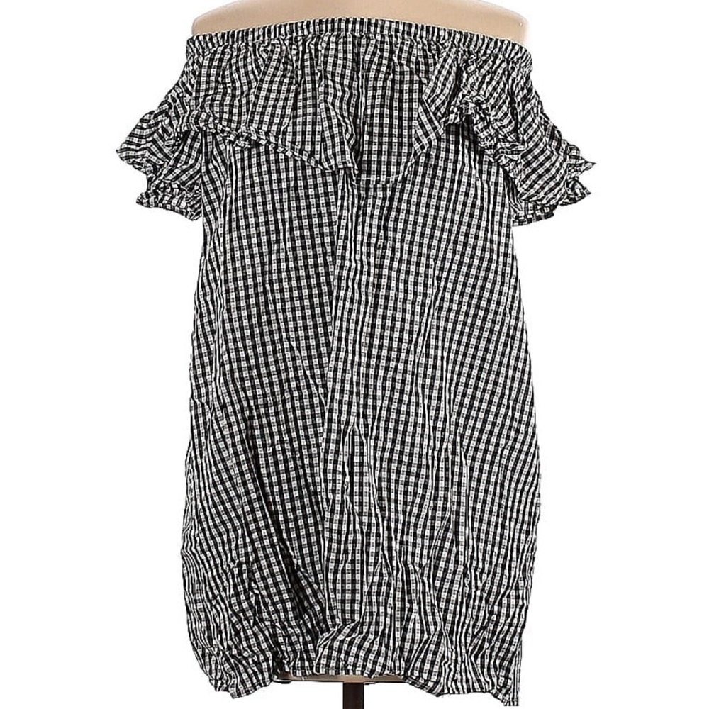 Aqua by Bloomingdale’s Black & White Gingham Dress